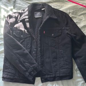 Levis Black Denim Sherpa jacket